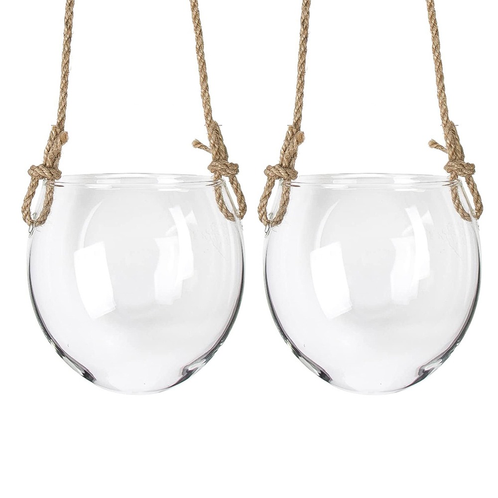 Hydroponic Grow Pod - Jarrón Colgante Hidropónico Transparente de Vidrio,