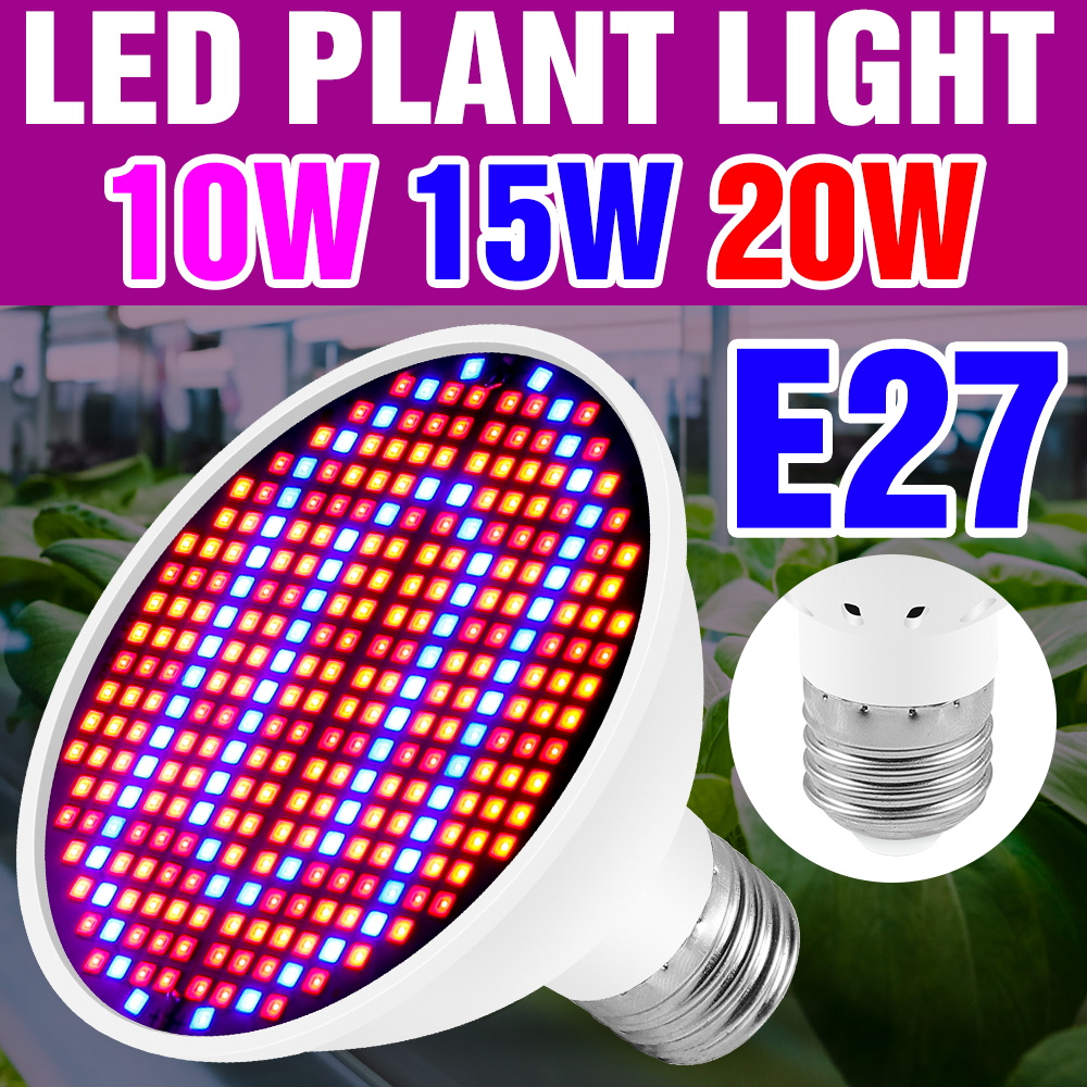 Plant Grow Light Full Spectrum - Bombilla LED de cultivo de 20W